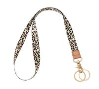 Knagsfa Lanyards for ID Badges, Neck Lanyards for Keys with Metal Hook, Cute Keychain Lanyard for Women, Leopard
