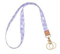 Knagsfa Lanyards for ID Badges, Neck Lanyards for Keys with Metal Hook, Cute Keychain Lanyard for Women, Purple Smile