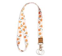 Knagsfa Lanyards for ID Badges, Neck Lanyards for Keys with Metal Hook, Cute Keychain Lanyard for Women, Fresh Oranges