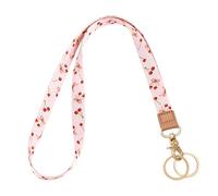 Knagsfa Lanyards for ID Badges, Neck Lanyards for Keys with Metal Hook, Cute Lanyard Keychain for Women, Red Bow Cherry