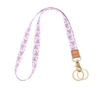 Knagsfa Lanyards for ID Badges, Neck Lanyards for Keys with Metal Hook, Cute Lanyard Keychain for Women, Pink Bow