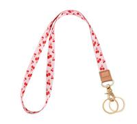Knagsfa Lanyards for ID Badges, Neck Lanyards for Keys with Metal Hook, Cute Lanyard Keychain for Women, Red Cherry