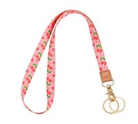 Knagsfa Lanyards for ID Badges, Neck Lanyards for Keys with Metal Hook, Cute Lanyard Keychain for Women, Cherry