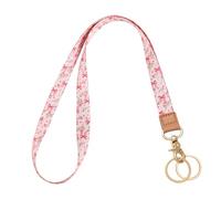 Knagsfa Lanyards for ID Badges, Neck Lanyards for Keys with Metal Hook, Cute Lanyard Keychain for Women, Pink Bow Flower