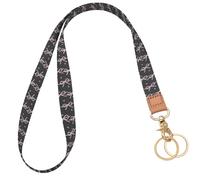 Knagsfa Lanyards for Keys, Neck Lanyards for ID Badges with Metal Hook, Cute Keychain Lanyard for Women, Black Pink Bow