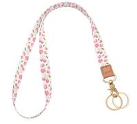 Knagsfa Lanyards for Keys, Neck Lanyards for ID Badges with Metal Hook, Cute Keychain Lanyard for Women, Sakura Cherry
