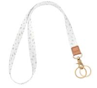 Knagsfa Lanyards for Keys, Neck Lanyards for ID Badges with Metal Hook, Cute Lanyard Keychain for Women, Blue Flower