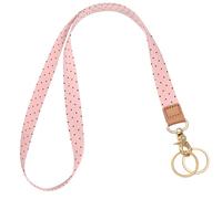 Knagsfa Lanyards for Keys, Neck Lanyards for ID Badges with Metal Hook, Cute Lanyard Keychain for Women, Pink Black Polka Dots