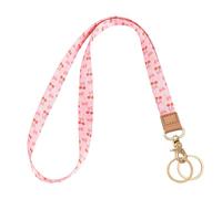 Knagsfa Lanyards for Keys, Neck Lanyards for ID Badges with Metal Hook, Cute Lanyard Keychain for Women, Pink Bow Cherry