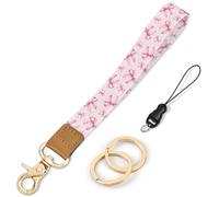 Knagsfa Wristlet Keychain, Cute Wrist Lanyards for Keys Wrist Keychain Strap for Women Wallet, Phone, ID Badges, Polka Dot Bow