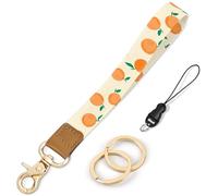 Knagsfa Wristlet Keychain, Cute Wrist Lanyards for Keys Wrist Keychain Strap for Women Wallet, Phone, ID Badges, Orange