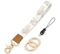Knagsfa Wristlet Keychain, Cute Wrist Lanyards for Keys Wrist Keychain Strap for Women Wallet, Phone, ID Badges, Flowers