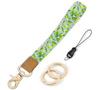 Knagsfa Wristlet Keychain, Cute Wrist Lanyards for Keys Wrist Keychain Strap for Women Wallet, Phone, ID Badges, Green Lemon