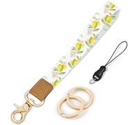 Knagsfa Wristlet Keychain, Cute Wrist Strap for Women, Wrist Lanyard for Keys, Wallet, Id Holder, Cell Phone, Lemon