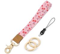 Knagsfa Wristlet Keychain, Cute Wrist Strap for Women, Wrist Lanyard for Keys, Wallet, Id Holder, Cell Phone, Cherry Bow