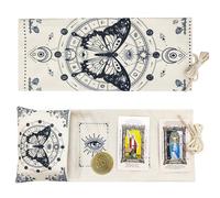 Knana 2Pcs Tarot Card Holder Linen Tarot Bag with Butterfly Pattern Tarot Accessories Tarot Card Bag (Butterfly)