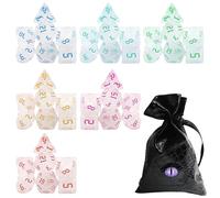 Knana 43 Pcs DND Dice Set 6 X 7 Polyhedral Dice with Leather Dragon Drawstring Bag for Dungeons and Dragons RPG MTG D&D Table Games