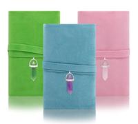 Knana 6Pcs Tarot Card Holder Velvet Tarot Card Bag with Pendulum Crystal Tarot Bags and Pouches Tarot Card Storage Tarot Accessories - Pink, Blue and Green