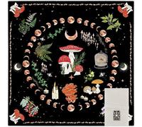 Knana Altar Cloth Velvet Moon Phase Mushroom Tarot Cloth 24.88 x 24.88 Inch Sacred Divination Mat Spiritual Rituals (Mushroom)