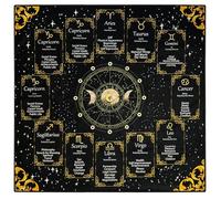 Knana Altar Cloth Velvet Tarot Card Cloth with 12 Constellation Pattern Tarot Mat Tarot Cloth for Reading