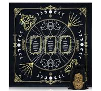 Knana Altar Cloth Witchcraft Velvet Tarot Mat Tarot Cloth for Reading with Celtic Cross Pattern - Hand