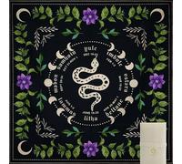 Knana Tarot Altar Cloth Mat - Silk for Reading - Witchcraft Accessories - Tarot Card Bag (Black Snake)