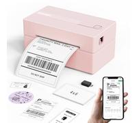 KNAON Bluetooth Thermal Label Printer, 4x6 Wireless Thermal Shipping Label Printer for Small Business, Compatible with iPhone,Android,Windows,Mac,Chromebook -Works with Ebay Shopify USPS&More, Pink