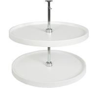 Knape & Vogt Full-Round Polymer Lazy Susan Cabinet Organizer, White, 31.5 32-Inch