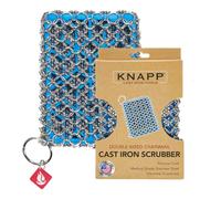 Knapp Made Combo Chainmail Cast Iron Scrubber with Silicone Core - Heavy Duty Rings and Fine Chainmail Rings -Premium Cast Iron Cleaner Chainmail Scrubber -Perfect for Cast Iron Cookware,Skillet,Woks