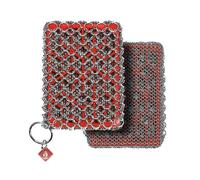 Knapp Made Combo Chainmail Cast Iron Scrubber with Silicone Core - Heavy Duty Rings and Fine Chainmail Rings -Premium Cast Iron Cleaner Chainmail Scrubber -Perfect for Cast Iron Cookware,Skillet,Woks