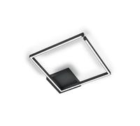 Knapstein LED ceiling light Yoko-Q500, black, 50x50 cm, aluminium