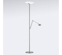 Knapstein LED uplighter Lya with reading light in nickel-chrome