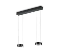 Knapstein Zera-2 LED hanging light, length 70 cm, black, acrylic shade