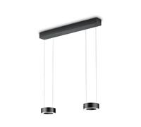 Knapstein Zera-2 LED hanging light, length 70 cm, black, prismatic cover