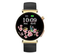 Knauermann NEO 2 - Black Square - Health Watch Smartwatch - ECG - HRV Function - BT Bluetooth - Sleep Apnea - Blood Pressure - Black, Stainless Steel, Round, Gold