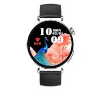 Knauermann NEO 2 - Black Square - Health Watch Smartwatch - ECG - HRV Function - BT Bluetooth - Sleep Apnea - Blood Pressure - Silicone (TPU), Black, Stainless Steel, Round, Silver