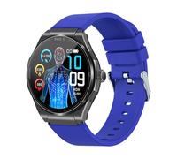 Knauermann PRO 3 (2024) Black - Health Watch with Phone Function - ECG + HRV and SOS Function - AMOLED BT Bluetooth Display - Sleep Apnea - Blue Silicone Strap, 14-24, blue, Normal, Modern