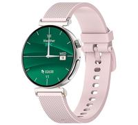 Knauermann PRO 3 Mini (2024) Silver - Health Watch Smartwatch with Telephony Function - ECG + HRV and SOS Function - AMOLED Display - BT Bluetooth - Sleep Apnea - Silicone Strap Rose, 14-24, Round,