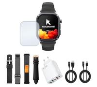 Knauermann PRO 4 (2026) Square Black ECG Health Watch with Blood Pressure, Pulse and Blood Oxygen Measurement, Phone Function, Sleep Analysis, IP67, 46 mm - Premium Package