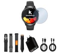 Knauermann PRO 4 ECG Health Watch with Phone Function - Smart Watch in Black - Pulse, Blood Pressure, Blood Oxygen, HRV, Sleep Analysis - For Men and Women - Premium Set of 5 Wristbands Black
