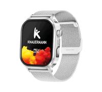 Knauermann - PRO 4 Ultra - Silver, Square, Milanese Band Silver with Call & SOS Function - Phone Function, Pulse, Blood Pressure, HRV, Sleep Analysis - for Men and Women