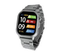 Knauermann - PRO 4 Ultra - Silver, Square, Titanium Bracelet Silver with Call & SOS Function - Phone Function, Pulse, Blood Pressure, HRV, Sleep Analysis - for Men and Women