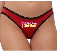 Knaughty Knickers It Aint Gonna Lick Itself Isnt Going To With Pink Lolipop Red and Black Bikini Panties Adult Flirty Fun, Red, S