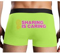 Knaughty Knickers Sharing is Caring Swinger Lifestyle Upside Down Pineapple Neon Yellow Mens Boxer Brief Sexy Adult Design, Neon Yellow, XL