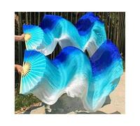KNBHGUJMD Belly Dance Fans, Belly Dance Fan Veils, Real Silk, Bamboo Ribs, Multicolor, Pack of 2, Multiple Sizes(Color 9,180x90cm)