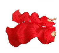 KNBHGUJMD Belly Dance Fans, Belly Dance Fan Veils Silk Multicolor 120-180cm 2 pcs(150-Imitation Silk)