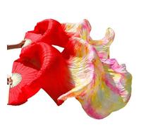 KNBHGUJMD Belly Dance Fans, Belly Dance Silk Veil Fans 2 Pcs Multicolor Multiple Sizes(4,180x90cm)