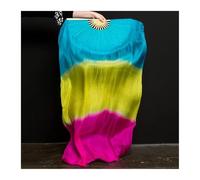 KNBHGUJMD Belly Dance Fans, Silk Bamboo Belly Dance Fan Veil Lengthened Multicolor Multiple Sizes 2 Pcs(02,180cmX90cm)