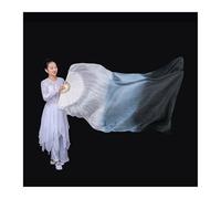 KNBHGUJMD Belly Dance Fans, Silk Bamboo Belly Dance Fan Veil Lengthened Multicolor Multiple Sizes 2 Pcs(As picture-03,120cmX90cm)