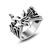 KnBoB 27.3 mm Stainless Steel Men's Ring Silver Phoenix Vintage Punk Rock Gothic Jewellery Ring